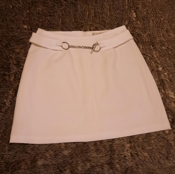 VINTAGE White Straight Decorative Chain Mini Skirt - Picture 3 of 9